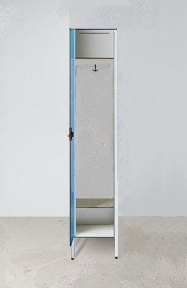 Armadio spogliatoio in laminato stratificato HPL ad 1 posto certificato per uso alimentare cm. 40x50x200h