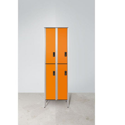 Armadio spogliatoio in laminato stratificato HPL sovrapposto a 4 posti certificato per uso alimentare cm. 80x50x200h