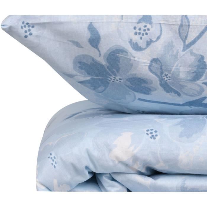 Completo letto - 1 copripiumino 220 x 240 cm + 2 federe 60 x 60 cm - 100% cotone rinforzato - Blu