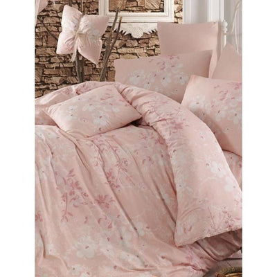Completo letto - 1 copripiumino 220 x 240 cm + 2 federe 60 x 60 cm - 100% cotone rinforzato - Rosa