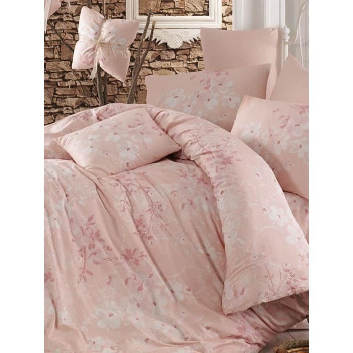 Completo letto - 1 copripiumino 220 x 240 cm + 2 federe 60 x 60 cm - 100% cotone rinforzato - Rosa