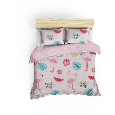 Completo letto - 1 copripiumino 220 x 240 cm + 2 federe 60 x 60 cm - 65% cotone, 35% poliestere - Bianco