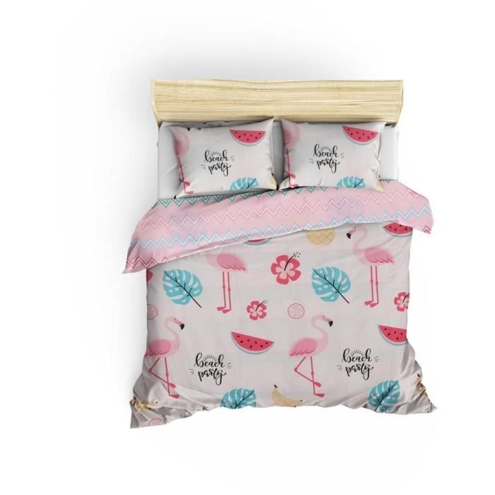 Completo letto - 1 copripiumino 220 x 240 cm + 2 federe 60 x 60 cm - 65% cotone, 35% poliestere - Bianco