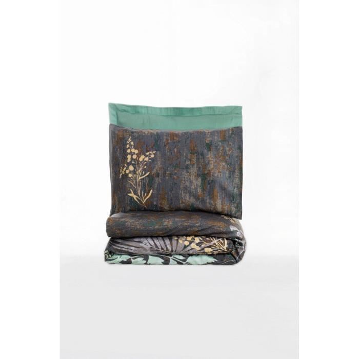 Completo letto - 1 copripiumino 220 x 240 cm + 2 federe 60 x 60 cm - 100% raso di cotone - Menta