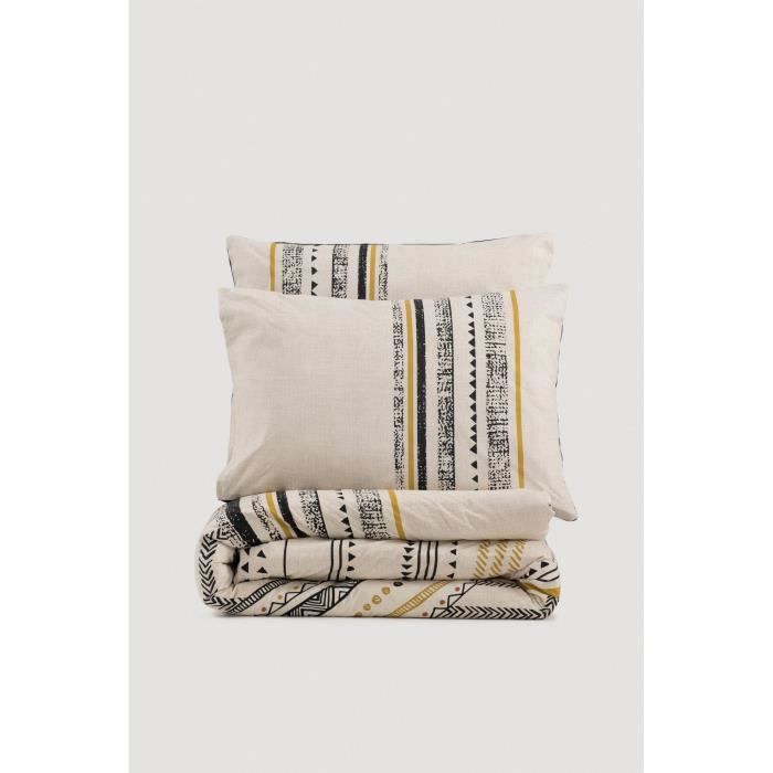 Completo letto - 1 copripiumino 220 x 240 cm + 2 federe 60 x 60 cm - 100% cotone - Bianco