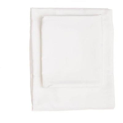 Completo letto - 1 copripiumino 220 x 240 cm + 2 federe 60 x 60 cm - 100% raso di cotone - Bianco