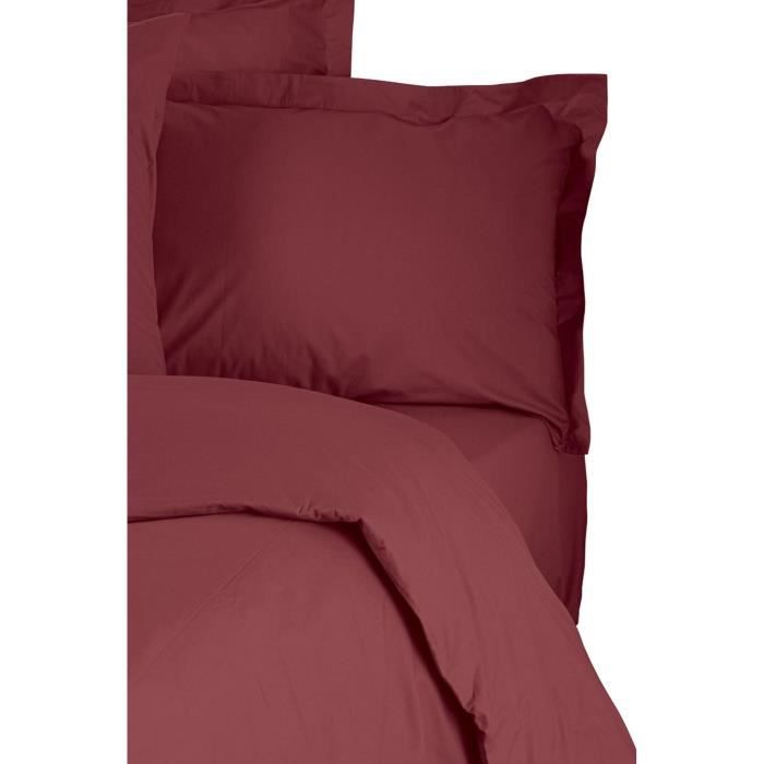 Completo letto - 1 copripiumino 220 x 240 cm + 2 federe 60 x 60 cm - 100% cotone rinforzato - Rosso