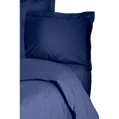 Completo letto - 1 copripiumino 220 x 240 cm + 2 federe 60 x 60 cm - 100% cotone rinforzato - Blu