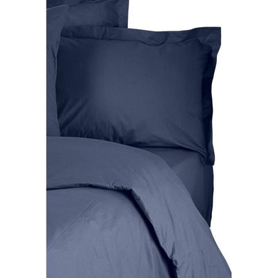 Completo letto - 1 copripiumino 220 x 240 cm + 2 federe 60 x 60 cm - 100% cotone rinforzato - Blu