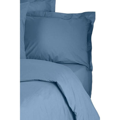 Completo letto - 1 copripiumino 220 x 240 cm + 2 federe 60 x 60 cm - 100% cotone rinforzato - Blu