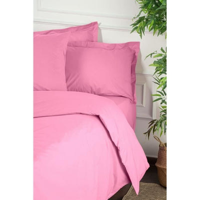 Completo letto - 1 copripiumino 220 x 240 cm + 2 federe 60 x 60 cm - 100% cotone rinforzato - Rosa