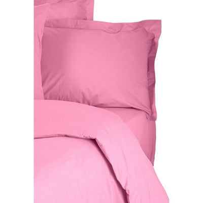 Completo letto - 1 copripiumino 220 x 240 cm + 2 federe 60 x 60 cm - 100% cotone rinforzato - Rosa