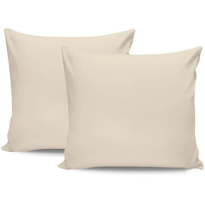 Completo letto - 1 copripiumino 220 x 240 cm + 2 federe 60 x 60 cm - 100% raso di cotone - Crema