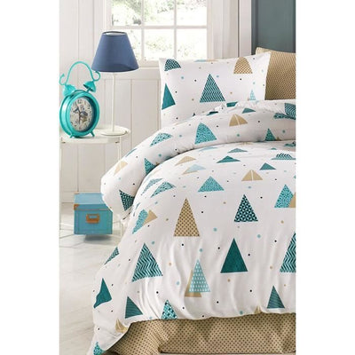 Completo letto - 1 copripiumino 220 x 240 cm + 2 federe 60 x 60 cm - 65% cotone, 35% poliestere - Bianco