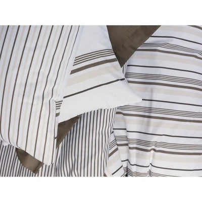 Completo letto - 1 copripiumino 220 x 240 cm + 2 federe 60 x 60 cm - 100% cotone - Marrone