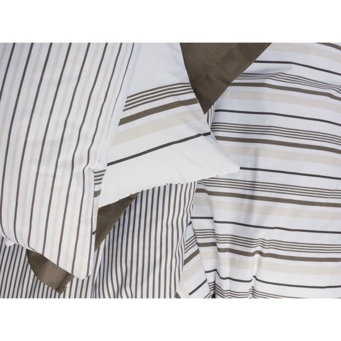 Completo letto - 1 copripiumino 220 x 240 cm + 2 federe 60 x 60 cm - 100% cotone - Marrone