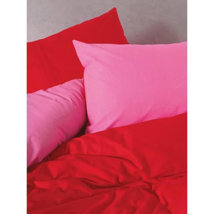 Completo letto - 1 copripiumino 220 x 240 cm + 2 federe 60 x 60 cm - 100% cotone - Rosso