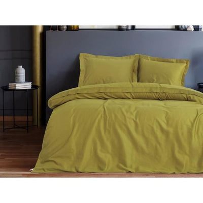 Completo letto - 1 copripiumino 220 x 240 cm + 2 federe 60 x 60 cm - 100% raso di cotone - Verde