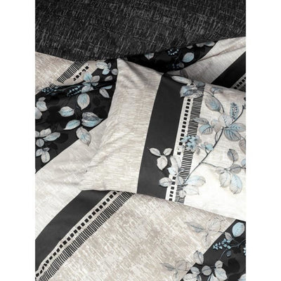 Completo letto - 1 copripiumino 220 x 240 cm + 2 federe 60 x 60 cm - 100% cotone - Antracite