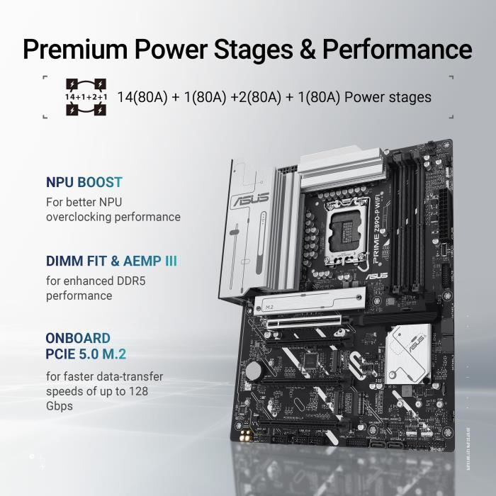 Scheda madre - ASUS - PRIME Z890-P - Presa LGA1851 - PCIe 5.0 - RGB