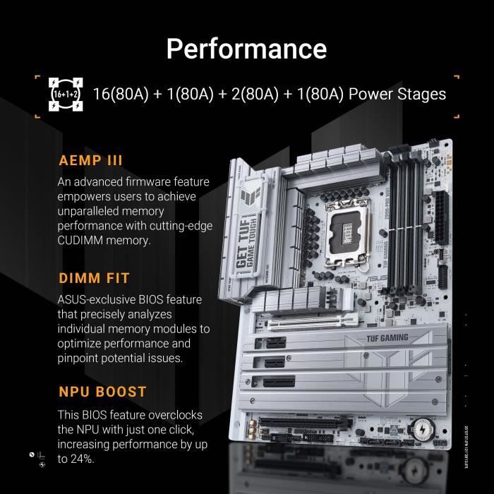 Scheda madre - ASUS - TUF GAMING Z890-PRO WIFI - Presa LGA1851 - DDR5 - Wi-Fi integrato