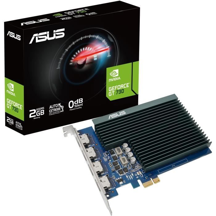 Tarjeta gráfica - ASUS - GT730-4H-SL-2GD5 - NVIDIA GeForce GT 730 - 2 GB GDDR5 - Refrigeración pasiva