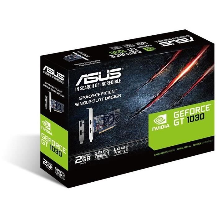 Scheda grafica ASUS GT1030-2G-BRK GF GT 1030 2 GB GDDR5 PCIe 3.0 a basso profilo HDMI, DisplayPort