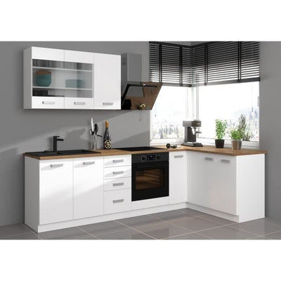 ATLAS Mobile basso con 2 ante - Decoro bianco - L60 cm - Venduto senza piano di lavoro
