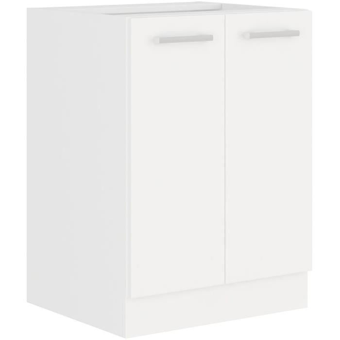 ATLAS Mobile basso con 2 ante - Decoro bianco - L60 cm - Venduto senza piano di lavoro