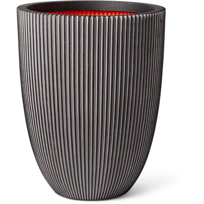 Elegante vaso basso - CAPI EUROPE - GROOVE NL - 34 x 46 cm - Antracite