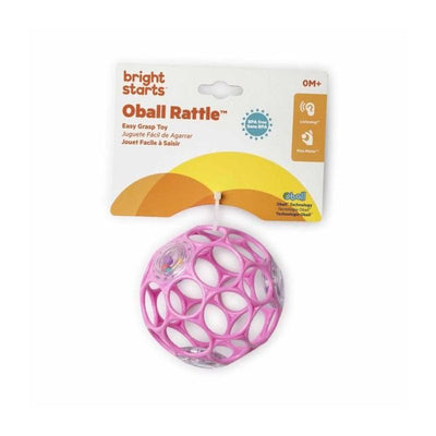 BRIGHT STARS Oball Sonaglio Facile da Impugnare Giocattolo per Neonati Senza BPA in Rosa, per Neonati +