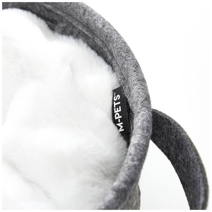 Cestino - M PETS - Feltro riciclato ECO - 40 x 40 x 15 cm - Comodo - Cuscino morbido - Maniglie integrate