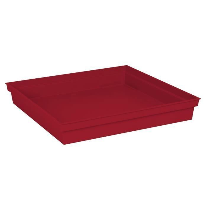 Sottovaso quadrato EDA Tuscany - 40 cm - Rosso