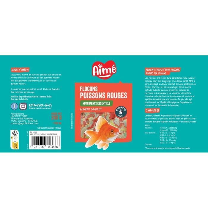 AIME Goldfish food - Alimento intero in scaglie - 1 L