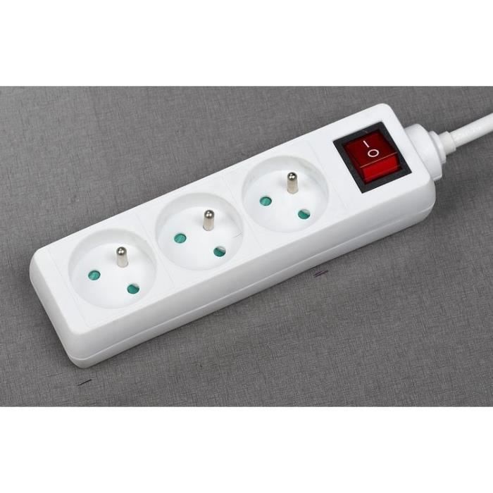 Unità domestica - GAO - 3 prese 2P+T - Con interruttore, conforme NF