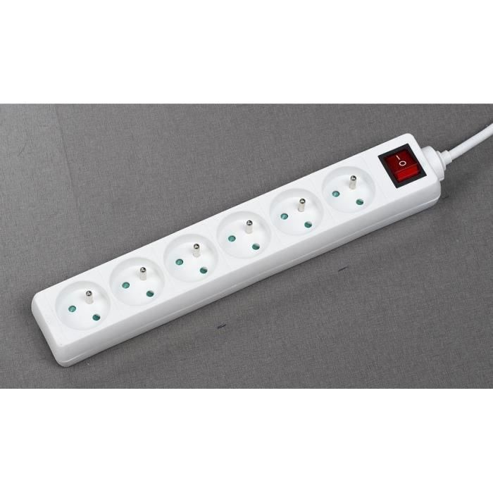 Unità domestica - GAO - 6 prese - Con interruttore, cavo da 1,4 m, protezione bambini