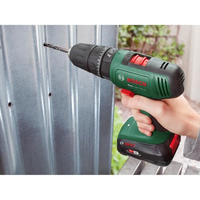 Bosch Home and Garden 06039D810D Trapano a percussione a batteria agli ioni di litio da 18 V e 1,5 Ah + 2 batterie + caricabatterie