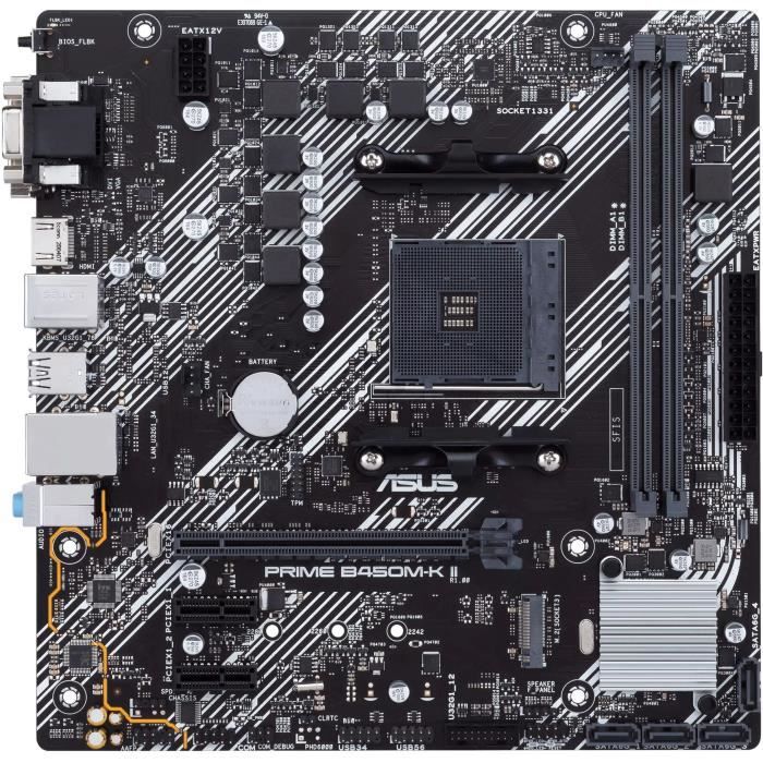 Placa base - ASUS - Prime B450M-K II - AMD B450 - Micro ATX - DDR4 hasta 64 GB
