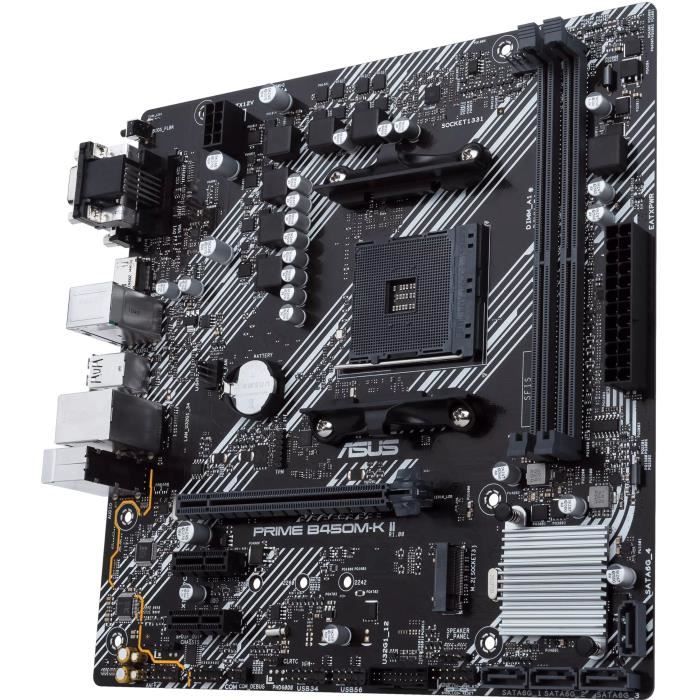 Placa base - ASUS - Prime B450M-K II - AMD B450 - Micro ATX - DDR4 hasta 64 GB