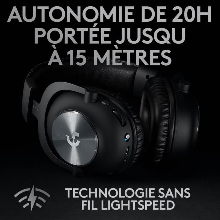 LOGITECH G - Cuffie da gioco wireless - PRO X 2,4 Ghz - Nere - 981-000907