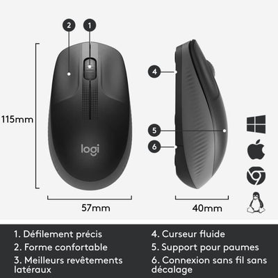LOGITECH - Mouse wireless M190 nero