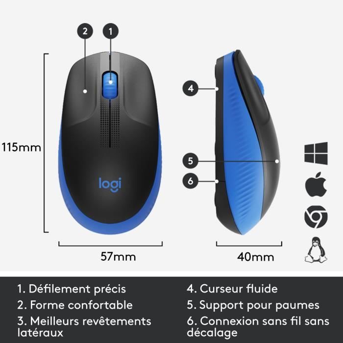 LOGITECH - Mouse wireless blu M190
