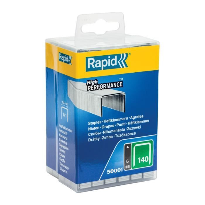 RAPID - Graffette a filo piatto n. 140/06mm, per isolamento e fai da te - Scatola in polipropilene 5000 - (40303088)
