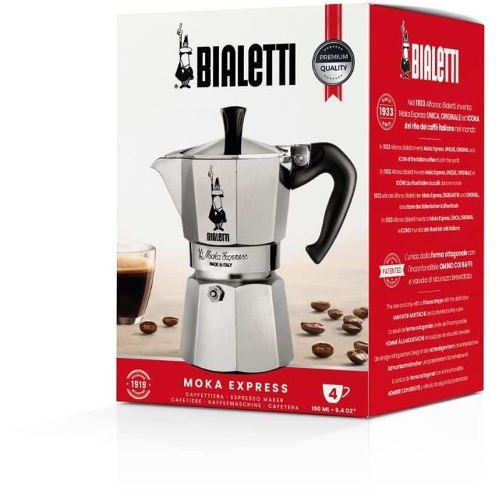Caffettiera italiana Bialetti - Moka Express - Alluminio - 4 tazze