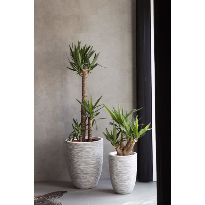 Elegante vaso da fiori basso - CAPI EUROPE - RIB NL - 46 x 58 cm - Avorio