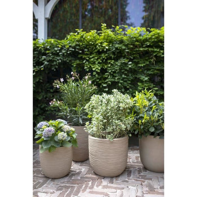 Vaso da fiori a sfera - CAPI EUROPE - WASTE RIB NL - 35 x 34 cm - Terrazzo beige