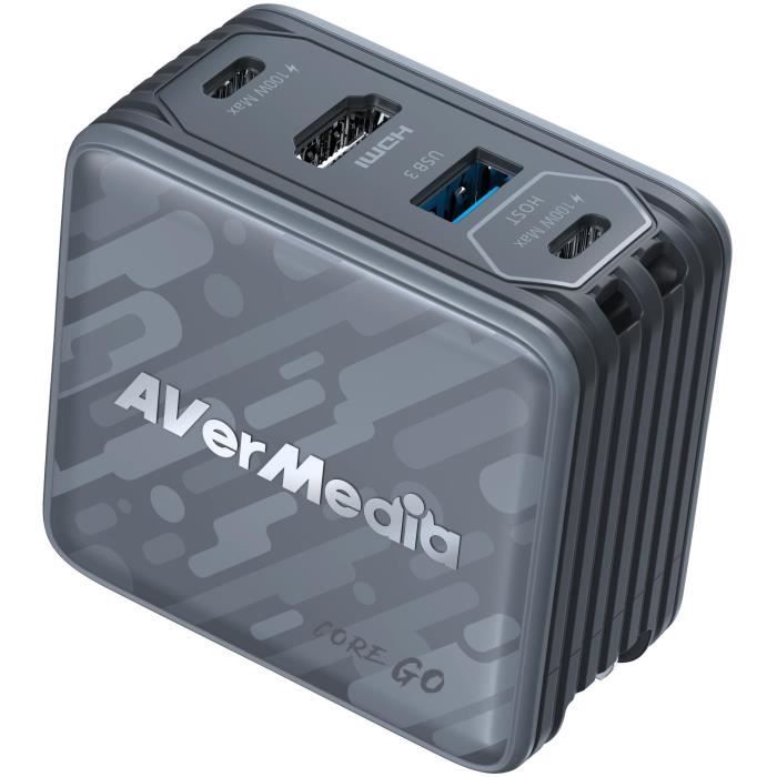 Caricabatterie GaN - AVERMEDIA - 100 W con uscita HDMI 4K GC313 Nero