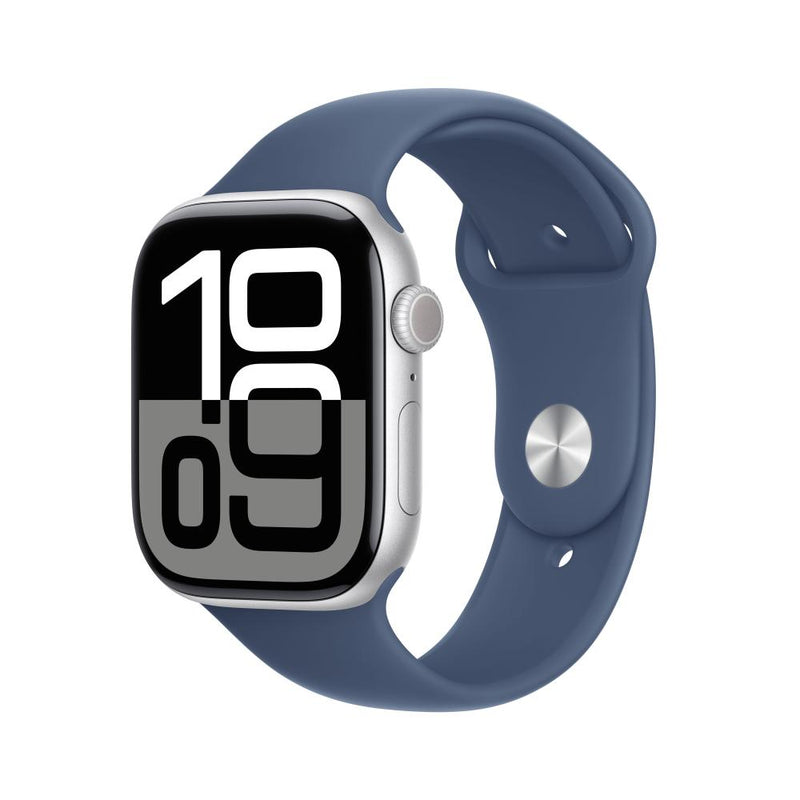Apple Watch 10 GPS 46MM Silver Denim Sportband M/L