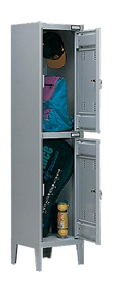 Armadietto multispogliatoio sovrapposto a 2 posti in metallo verniciato cm. 38x35x180h
