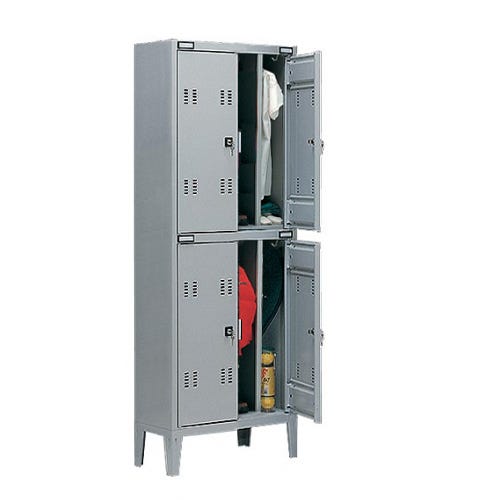 Armadietto spogliatoio sovrapposto a 4 posti con tramezza interna cm. 70x35x180h